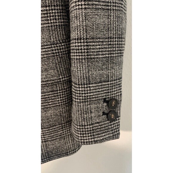 H & M Double Breasted Blazer Loose Fit Checked Grey Black Womens  Size 2 Lined - Picture 5 of 12